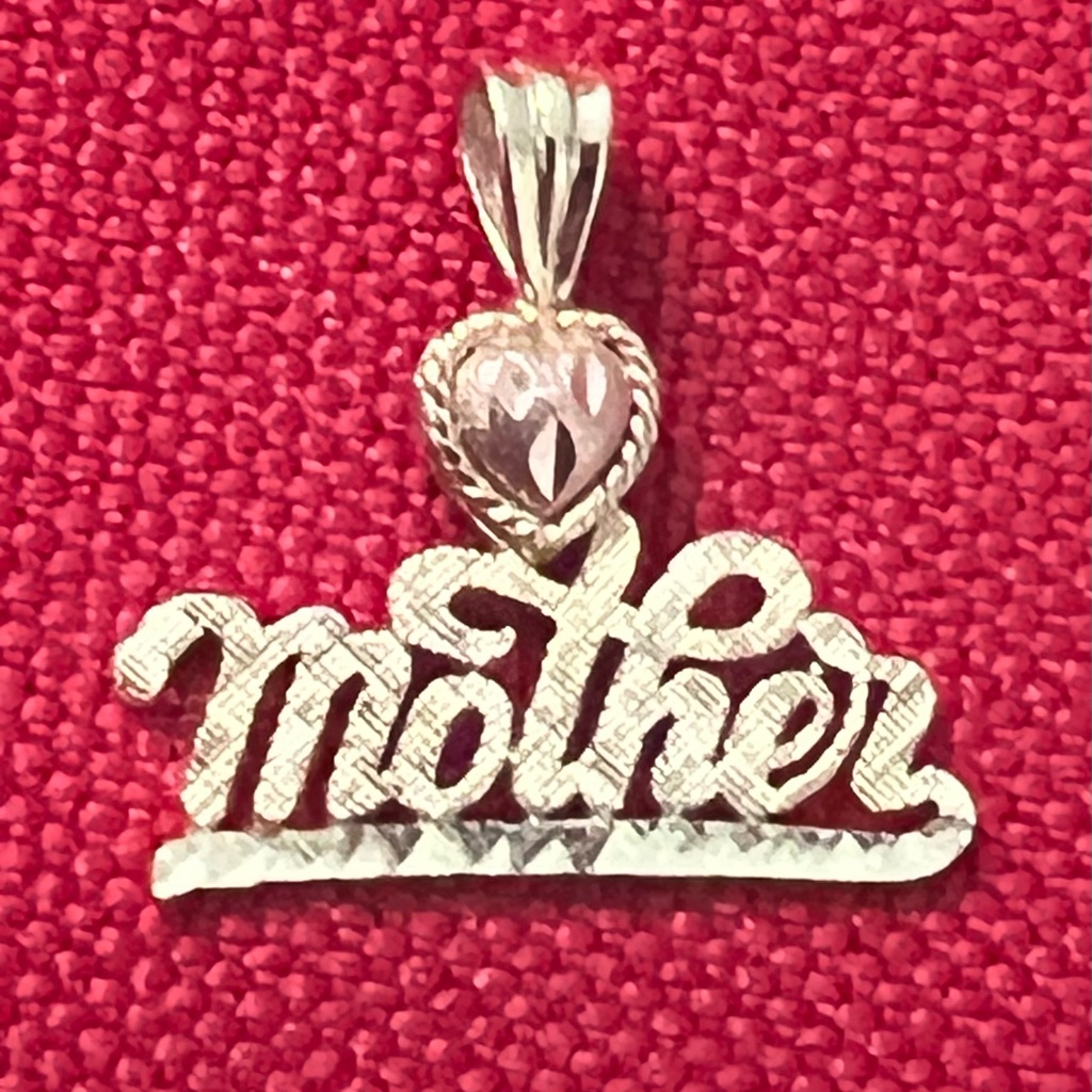 Vintage 14k Two Tone Real Solid Gold Mother Pendant